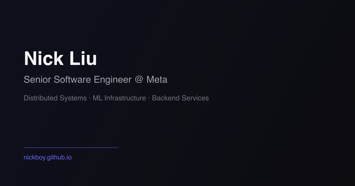 Nick Liu 网站通用社交卡片